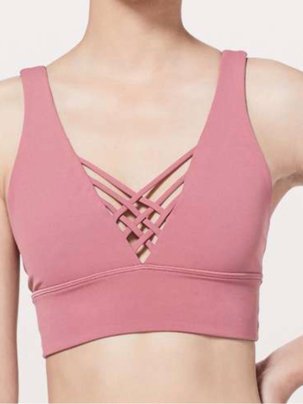 lululemon athletica Dusty Rose Strappy V-Neck Sports Bra